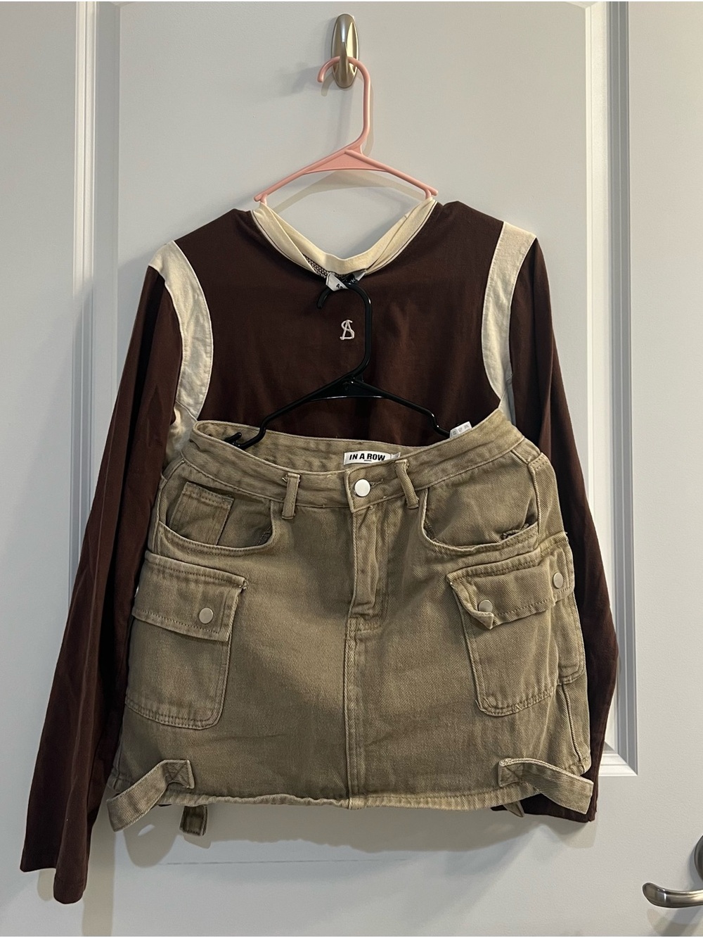 Olive Cargo Mini Skirt & Crop Top Set